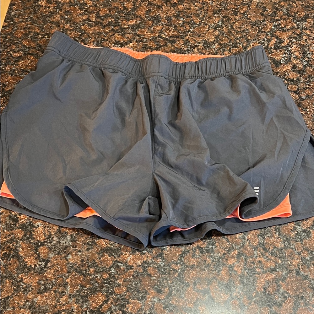 Women's Black and Orange Athletic Shorts